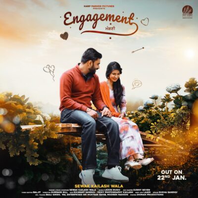 Engagement - Sewak Kailash Wala - Album cover/song poster designed by Dhiman Productions.